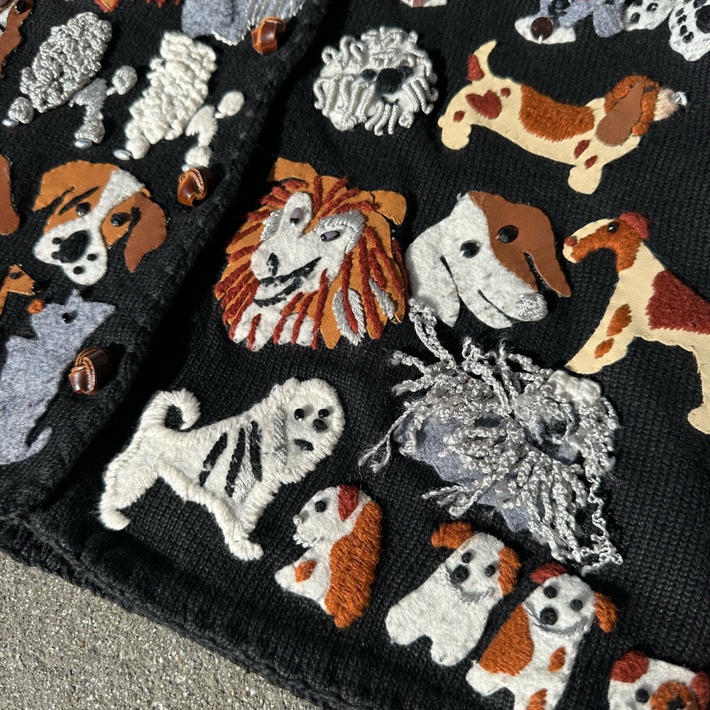 Michael Simon Vintage 1990s Dog Cardigan - Picture 6 of 15
